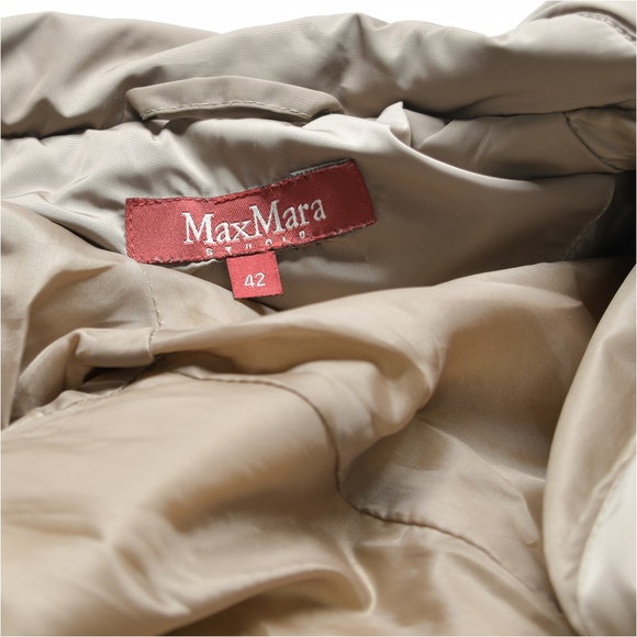 MAX MARA STUDIO Natural Beige Padded Coat - Picture 6 of 16